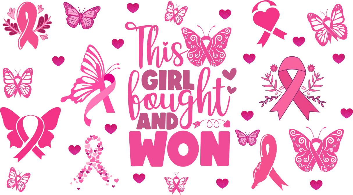Fought And Won - Awareness Cup Wrap UV Sticker Permanent UV DTF Decal
