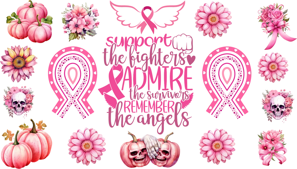 Support The Fighters - Awareness Cup Wrap UV Sticker Permanent UV DTF Decal