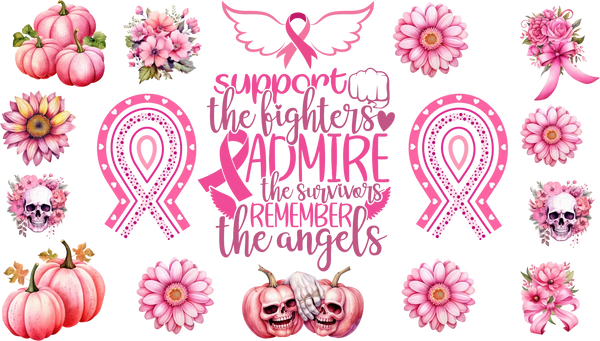 Support The Fighters - Awareness Cup Wrap UV Sticker Permanent UV DTF Decal