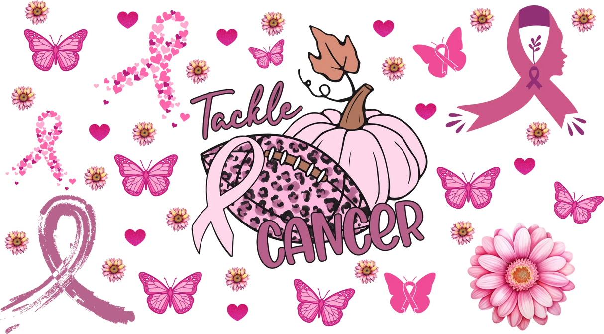 Tackle Cancer - Awareness Cup Wrap UV Sticker Permanent UV DTF Decal