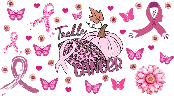 Tackle Cancer - Awareness Cup Wrap UV Sticker Permanent UV DTF Decal