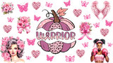 Warrior Pumpkin Design - Awareness Cup Wrap UV Sticker Permanent UV DTF Decal