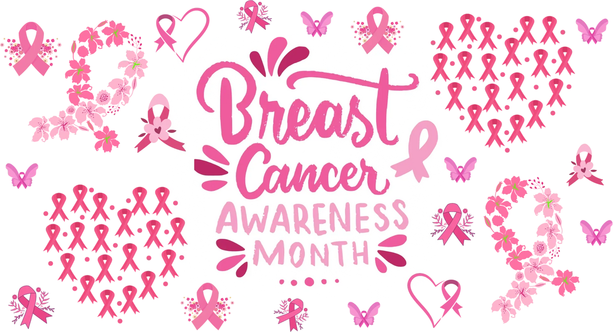 Breast Cancer Awareness Month - Awareness Cup Wrap UV Sticker Permanent UV DTF Decal
