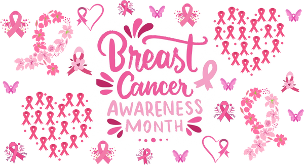 Breast Cancer Awareness Month - Awareness Cup Wrap UV Sticker Permanent UV DTF Decal