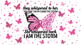 Pink Butterfly Quote - Awareness Cup Wrap UV Sticker Permanent UV DTF Decal