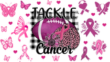 Tackle Cancer Football Design - Awareness Cup Wrap UV Sticker Permanent UV DTF Decal