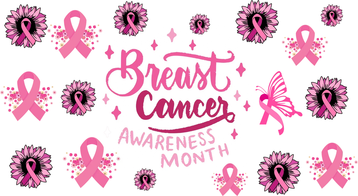 Breast Cancer Awareness - Awareness Cup Wrap UV Sticker Permanent UV DTF Decal