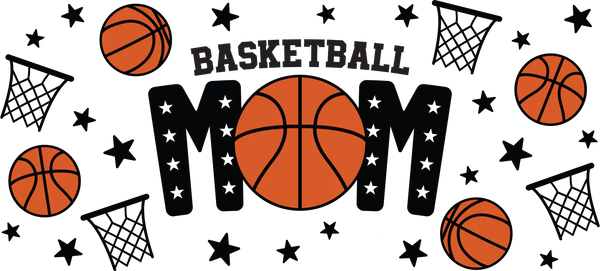 Basketball Mom - Basketball Cup Wrap UV Sticker Permanent UV DTF Decal
