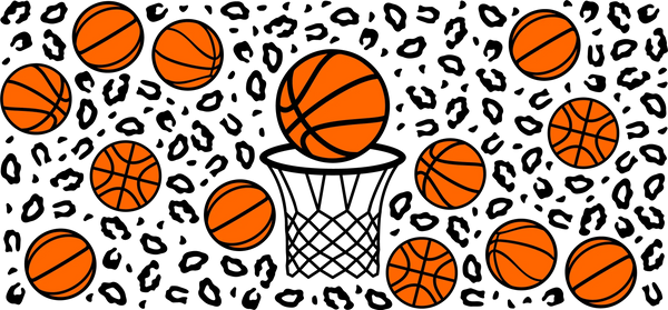 Basketball Hoop Design - Basketball Cup Wrap UV Sticker Permanent UV DTF Decal