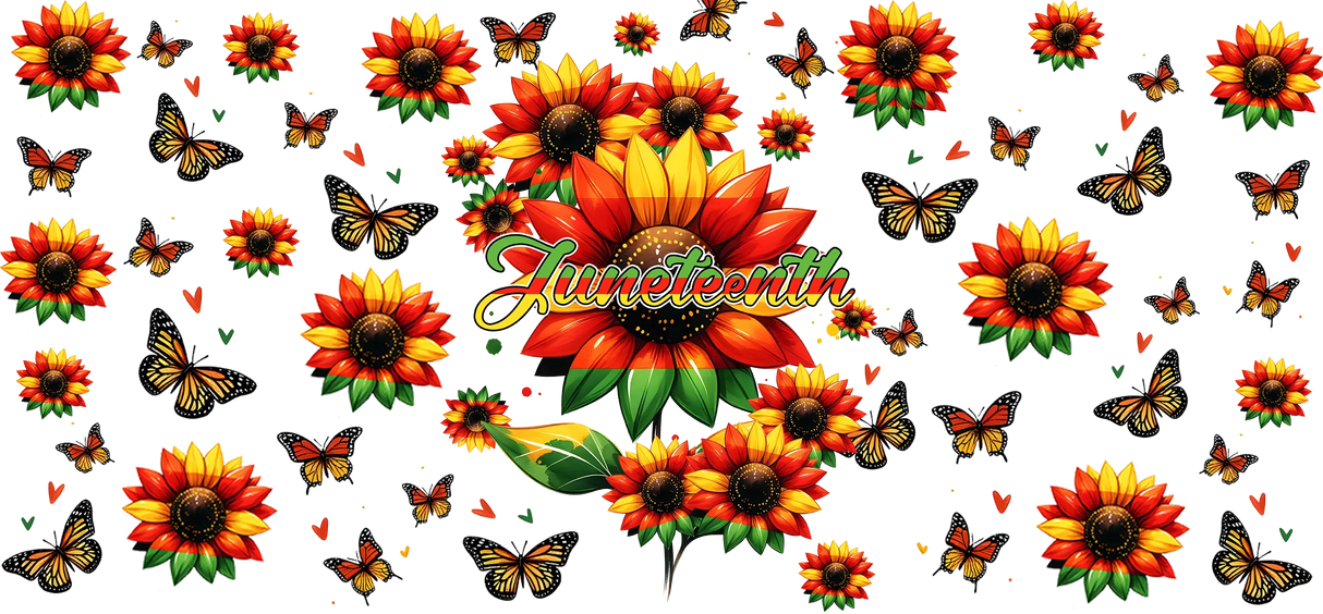 Juneteenth Sunflower - Black History Month Cup Wrap UV Sticker Permanent UV DTF Decal
