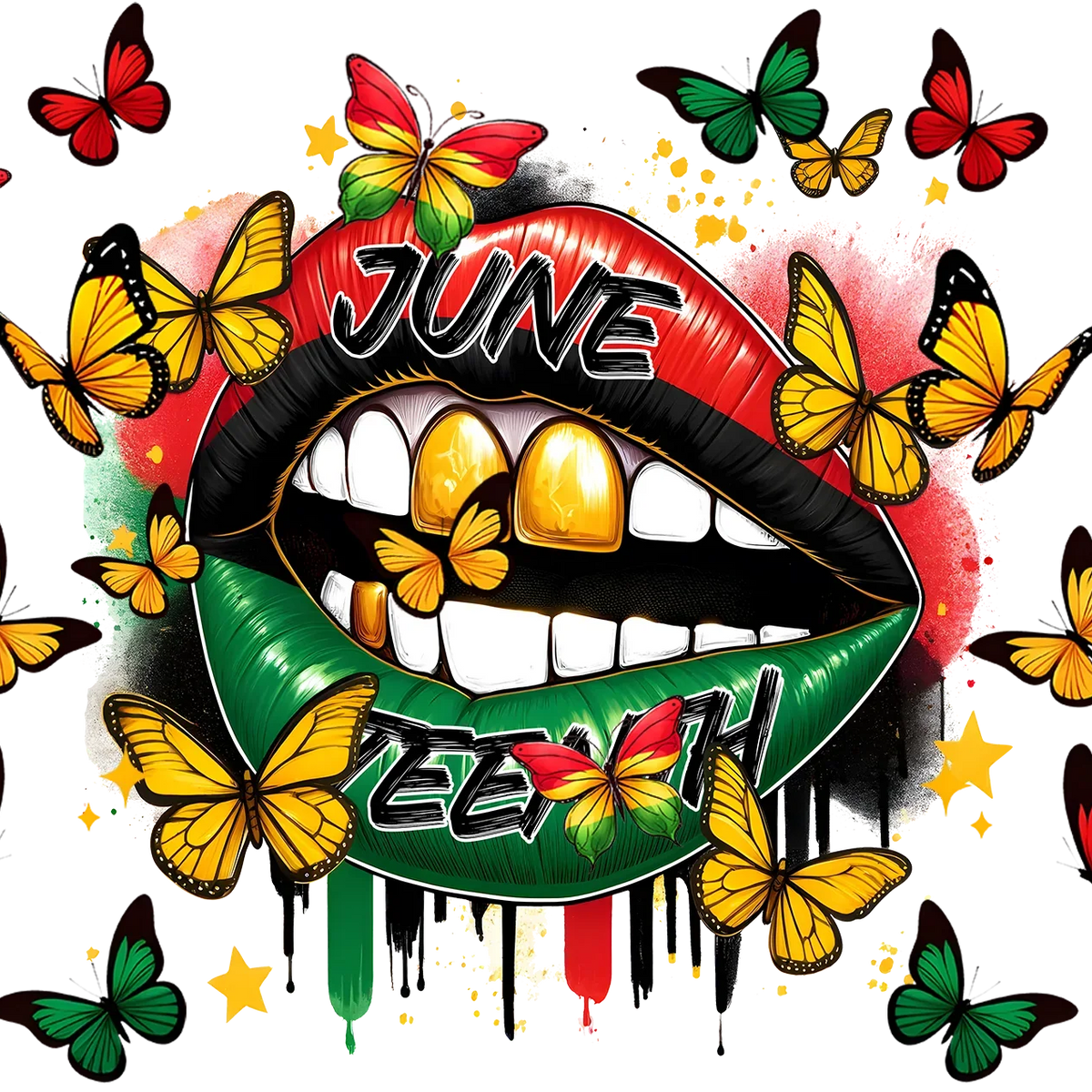 Juneteenth Lips Design - Black History Month Cup Wrap UV Sticker Perma ...