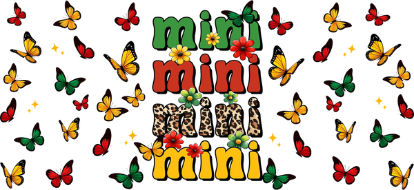 Mini Butterfly Design - Black History Month Cup Wrap UV Sticker Permanent UV DTF Decal