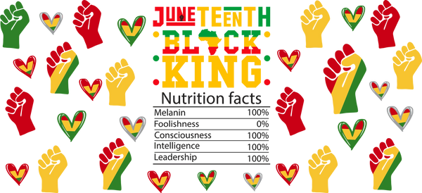 Juneteenth Black King - Black History Month Cup Wrap UV Sticker Permanent UV DTF Decal