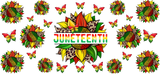 Juneteenth Colorful Sunflower - Black History Month Cup Wrap UV Sticker Permanent UV DTF Decal