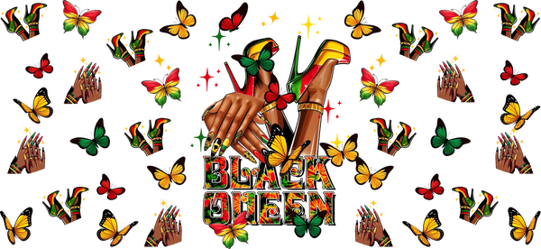 Black Queen - Black History Month Cup Wrap UV Sticker Permanent UV DTF Decal