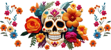 Skull And Flowers - Cinco de Mayo Cup Wrap UV Sticker Permanent UV DTF Decal