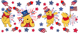 Winnie The Pooh Design - 4th Of July Cup Wrap UV Sticker Permanent UV DTF Decal