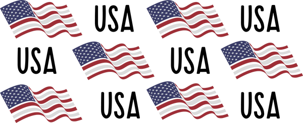 USA Flag Design - 4th Of July Cup Wrap UV Sticker Permanent UV DTF Decal