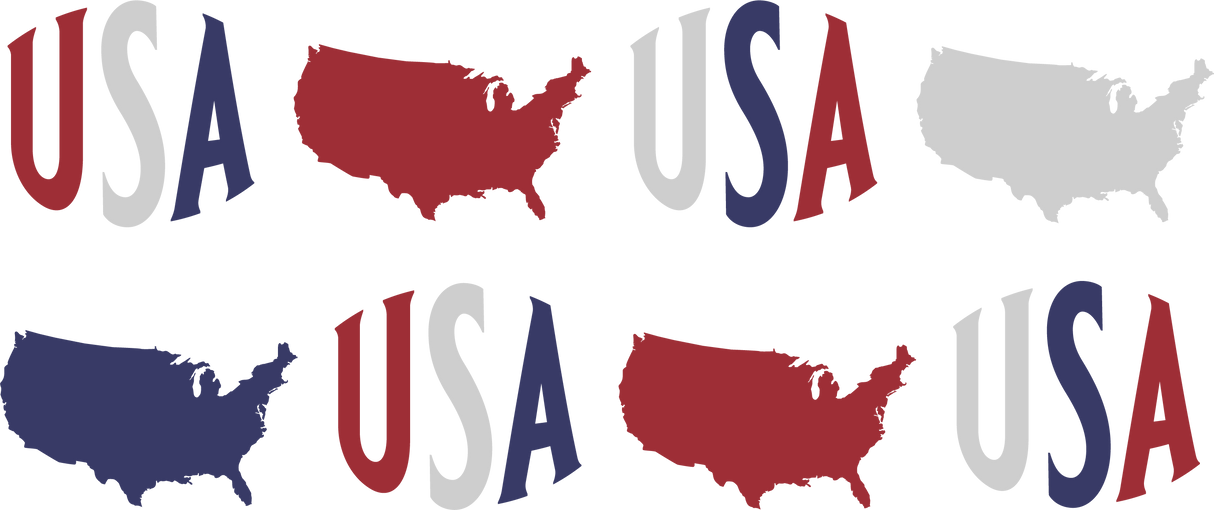 USA Map Design - 4th Of July Cup Wrap UV Sticker Permanent UV DTF Decal