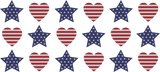 USA Flag Heart And Stars - 4th Of July Cup Wrap UV Sticker Permanent UV DTF Decal