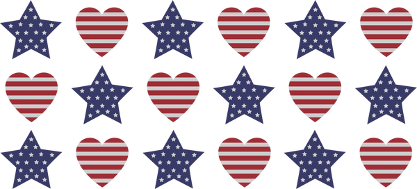 USA Flag Heart And Stars - 4th Of July Cup Wrap UV Sticker Permanent UV DTF Decal