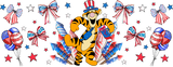 Tigger Fireworks Design - 4th Of July Cup Wrap UV Sticker Permanent UV DTF Decal