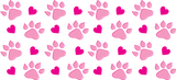 Pink Paw And Hearts - Pets Cup Wrap UV Sticker Permanent UV DTF Decal