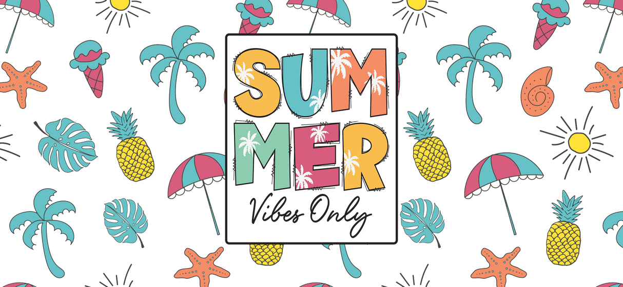 Summer Vibes Only - Summer Cup Wrap UV Sticker Permanent UV DTF Decal