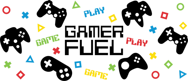 Gamer Fuel Controller Design - Video Games Cup Wrap UV Sticker Permanent UV DTF Decal