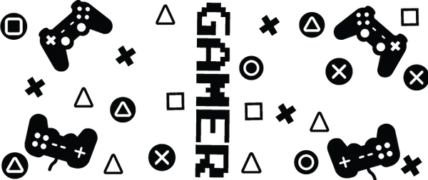 Gamer Pixel Font - Video Games Cup Wrap UV Sticker Permanent UV DTF Decal