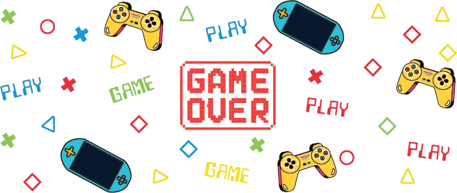 Game Over Colorful Design - Video Games Cup Wrap UV Sticker Permanent UV DTF Decal