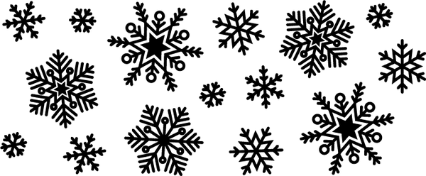 Snowflakes Dark Design - Winter Cup Wrap UV Sticker Permanent UV DTF Decal