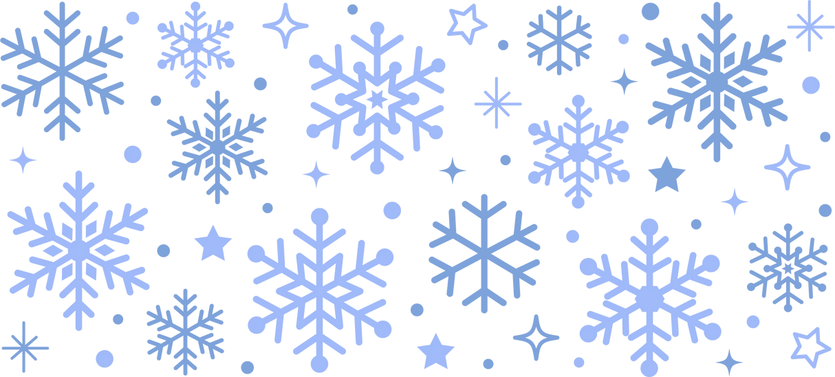Blue Snowflakes - Winter Cup Wrap UV Sticker Permanent UV DTF Decal