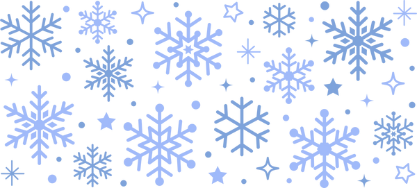 Blue Snowflakes - Winter Cup Wrap UV Sticker Permanent UV DTF Decal