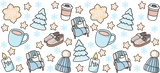 Coffee Snowflakes Stars - Winter Cup Wrap UV Sticker Permanent UV DTF Decal