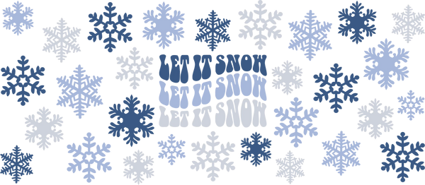 Let It Snow Snowflakes - Winter Cup Wrap UV Sticker Permanent UV DTF Decal