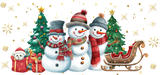 Snowman Sleigh Design - Winter Cup Wrap UV Sticker Permanent UV DTF Decal