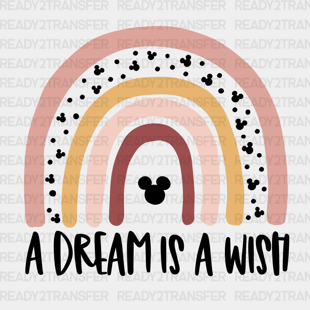 A Dream Is Wish Disney Dtf Transfer Adult Unisex - S & M (10’) / Black