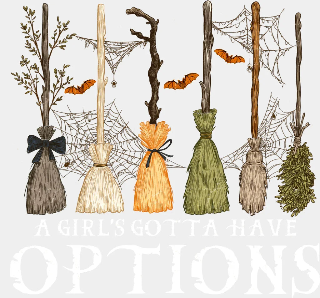 A Girl’s Gotta Have Options Halloween DTF Transfer Adult Unisex S & M (10’’) / Light Color Design (See Imaging)