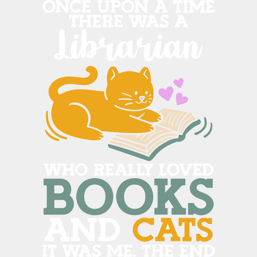 A Librarian Who Really Loved Books And Cats - Librarian DTF Transfers Adult Unisex - S & M (10’’) / Light Color Design
