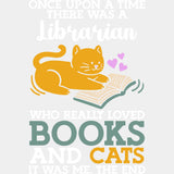 A Librarian Who Really Loved Books And Cats - Librarian DTF Transfers Adult Unisex - S & M (10’’) / Light Color Design