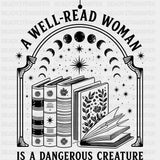 A Well Read Woman - Reading DTF Transfers - Adult Unisex - S & M (10’’) / Dark Color Design (See Imaging)