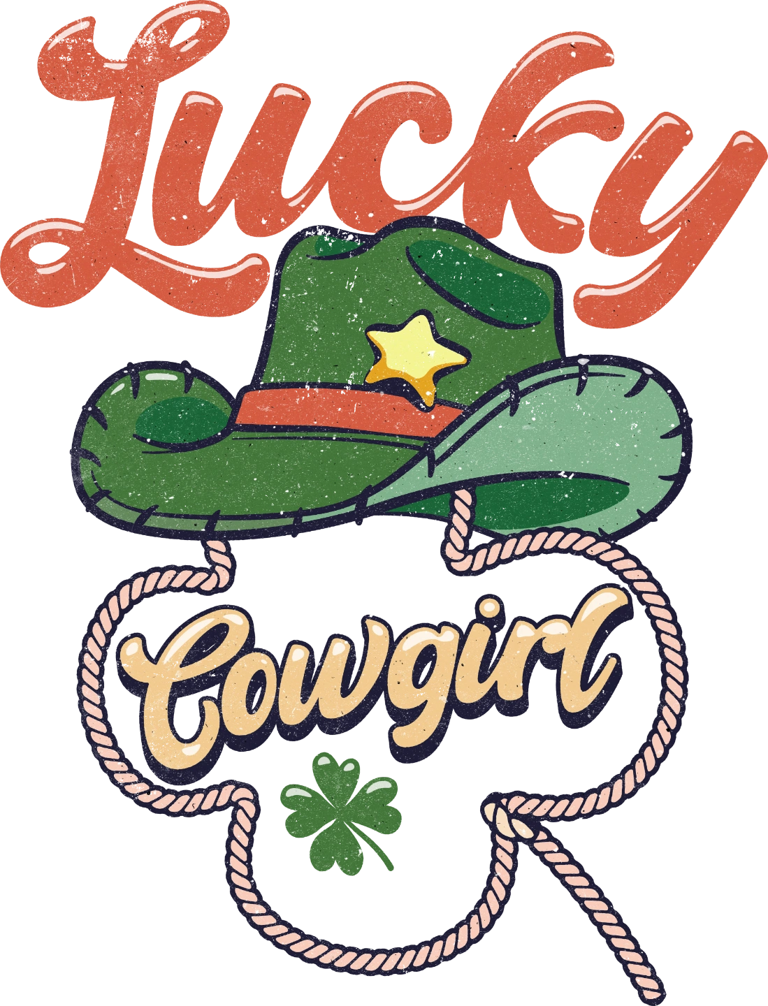 Lucky Cowgirl St. Patrick's Day DTF Heat Transfer, Saint Patricks Day Design, St Paddys Day DTF