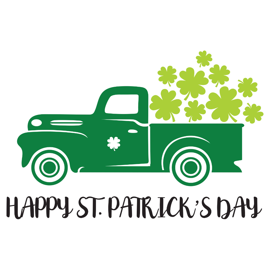 Happy St. Patrick's Day Truck DTF Heat Transfer, Saint Patricks Day Design, St Paddys Day DTF