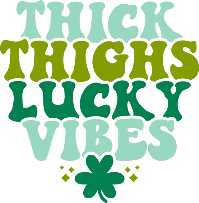 Thick Things Lucky Vibes St. Patrick's Day DTF Heat Transfer, Saint Patricks Day Design, St Paddys Day DTF ready2transfer White