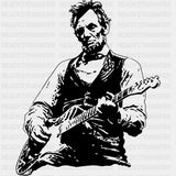 Abraham Lincoln Playing Guitar - Music DTF Transfers - Adult Unisex - S & M (10’’) / Dark Color Design (See Imaging)