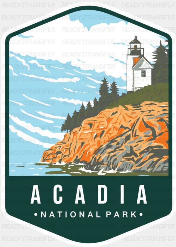 Acadia National Park Colorful Design - National Parks DTF Transfer