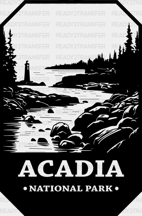 Acadia National Park Design - Parks Dtf Transfers Adult Unisex S & M (10’) / Black