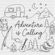 Adventure Is Calling - Camping DTF Transfers - Adult Unisex - S & M (10’’) / Dark Color Design (See Imaging)