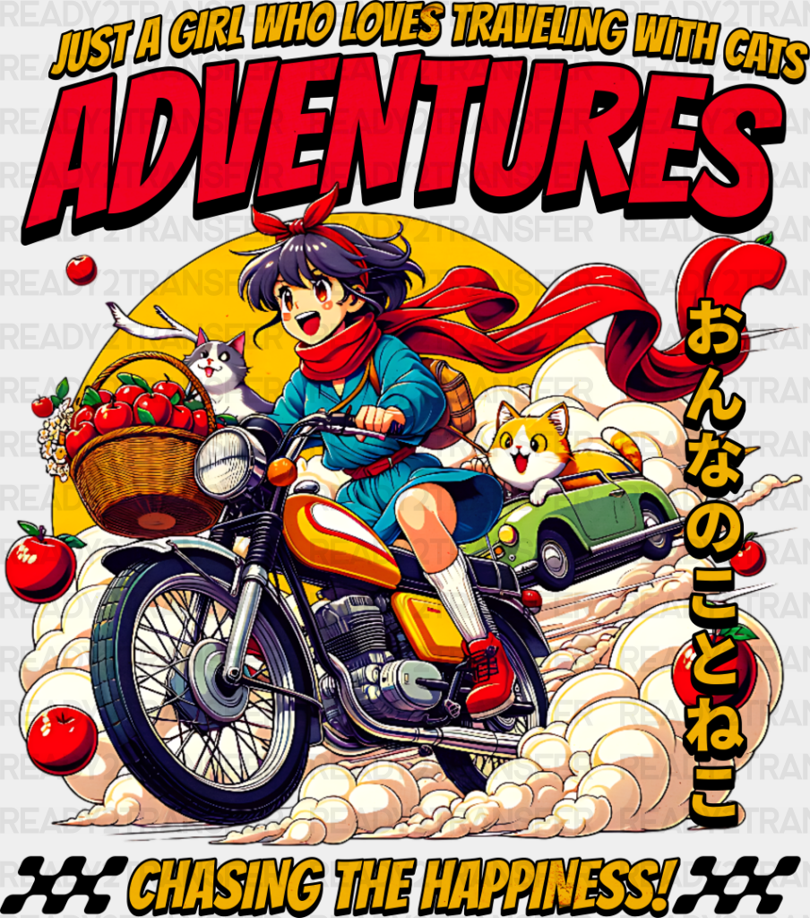 Adventures Chasing The Happiness - Anime Dtf Heat Transfer